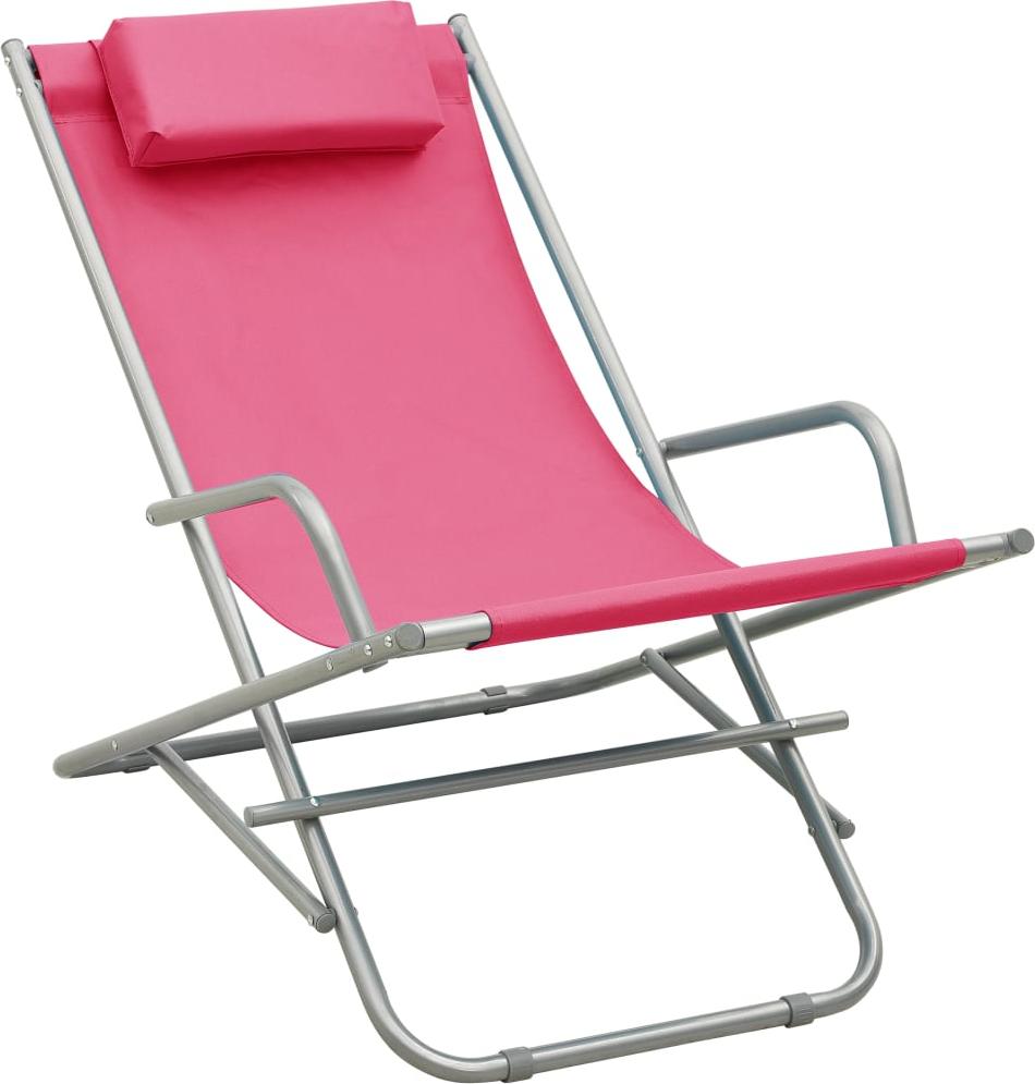 vidaXL Hojdacie kreslá 2 ks Oceľová ružová