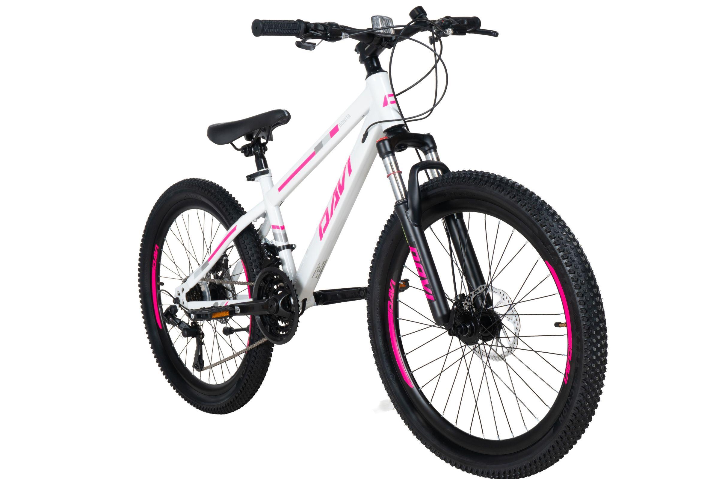 DaviBikes Mountainbike Kinderfahrrad Davi Bonita 24 Zoll, 130–160 cm, 21 Gänge, Rosa/Weiß D-S-24-011-Bonita-1