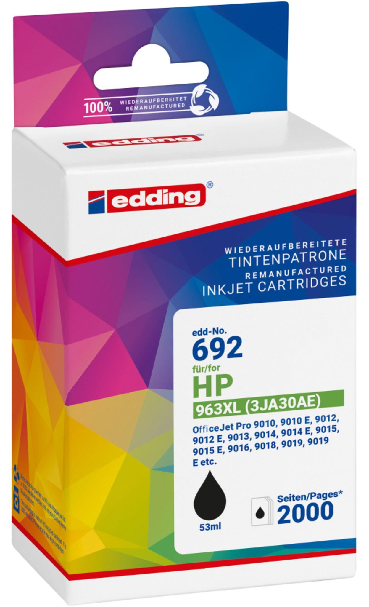 Edding EDD-692, Čierna, 53 ml, 1 kusov, 2000 strany, Balenie po jednom kuse
