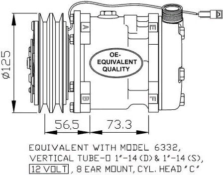 NRF 32802 SD5H11 Klimaanlage Klimakompressor PAG 100