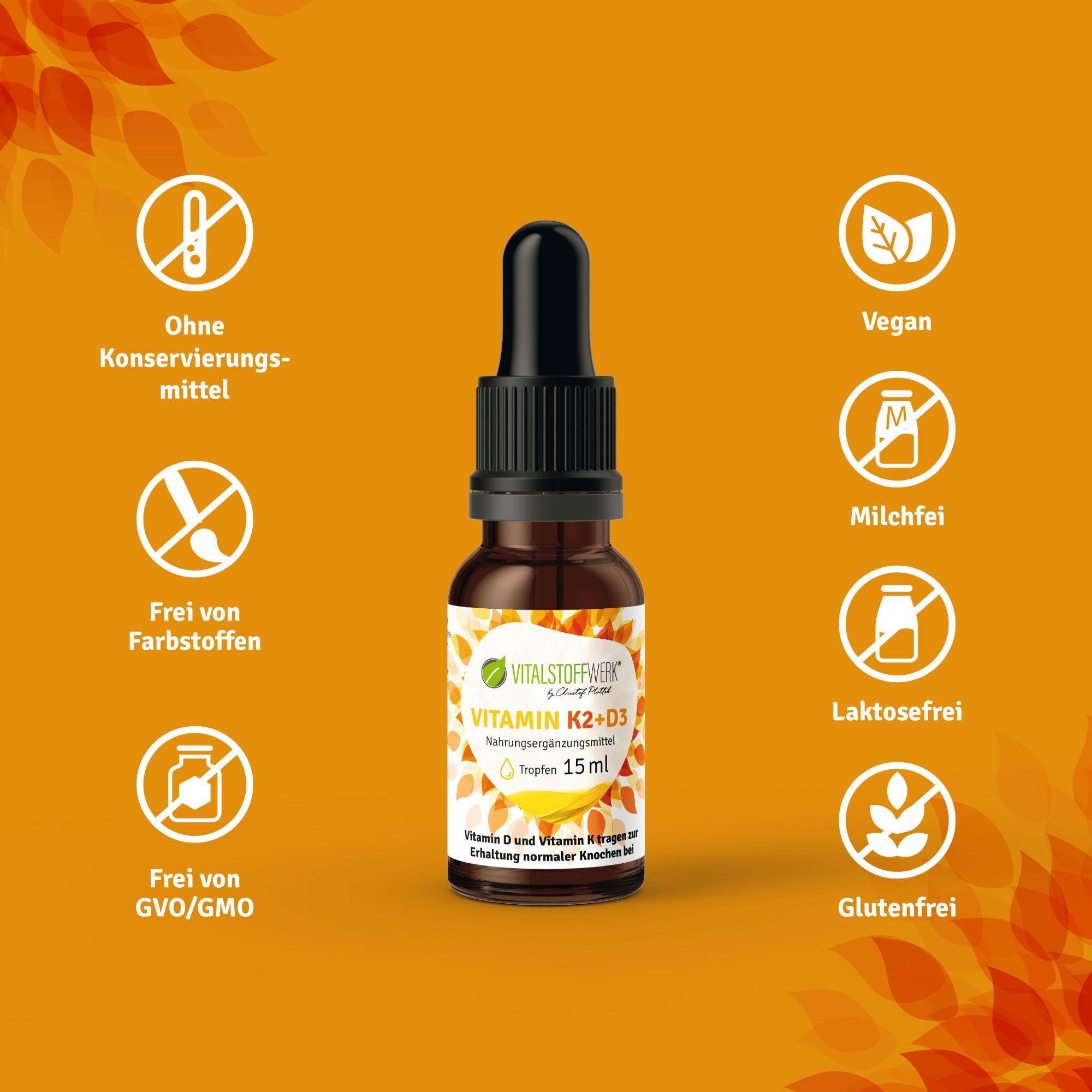 Vitalstoffwerk Vitamin K2+D3, 15ml