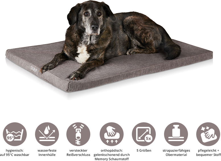 Orthopädisches Hundebett Jolifield – Eierkisten-Schaumstoff, Wasserdicht, Größe L (91,4x61 Cm)