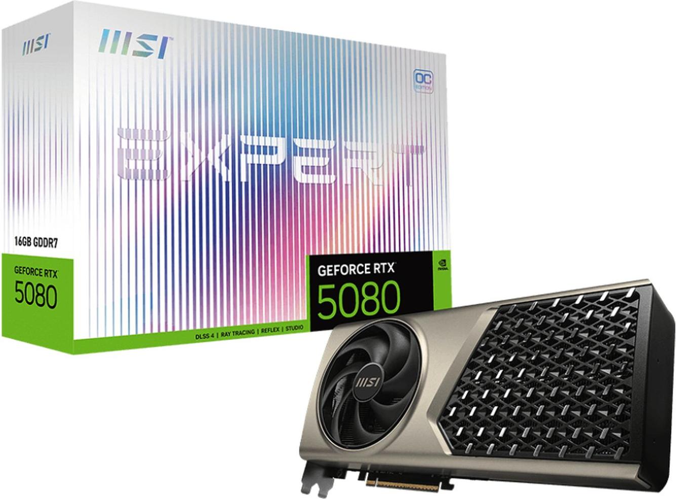 MSI GeForce RTX 5080 Expert OC 16GB GDDR7 1x HDMI, 3x DP GEFORCE RTX 5080 16G EXPERT OC
