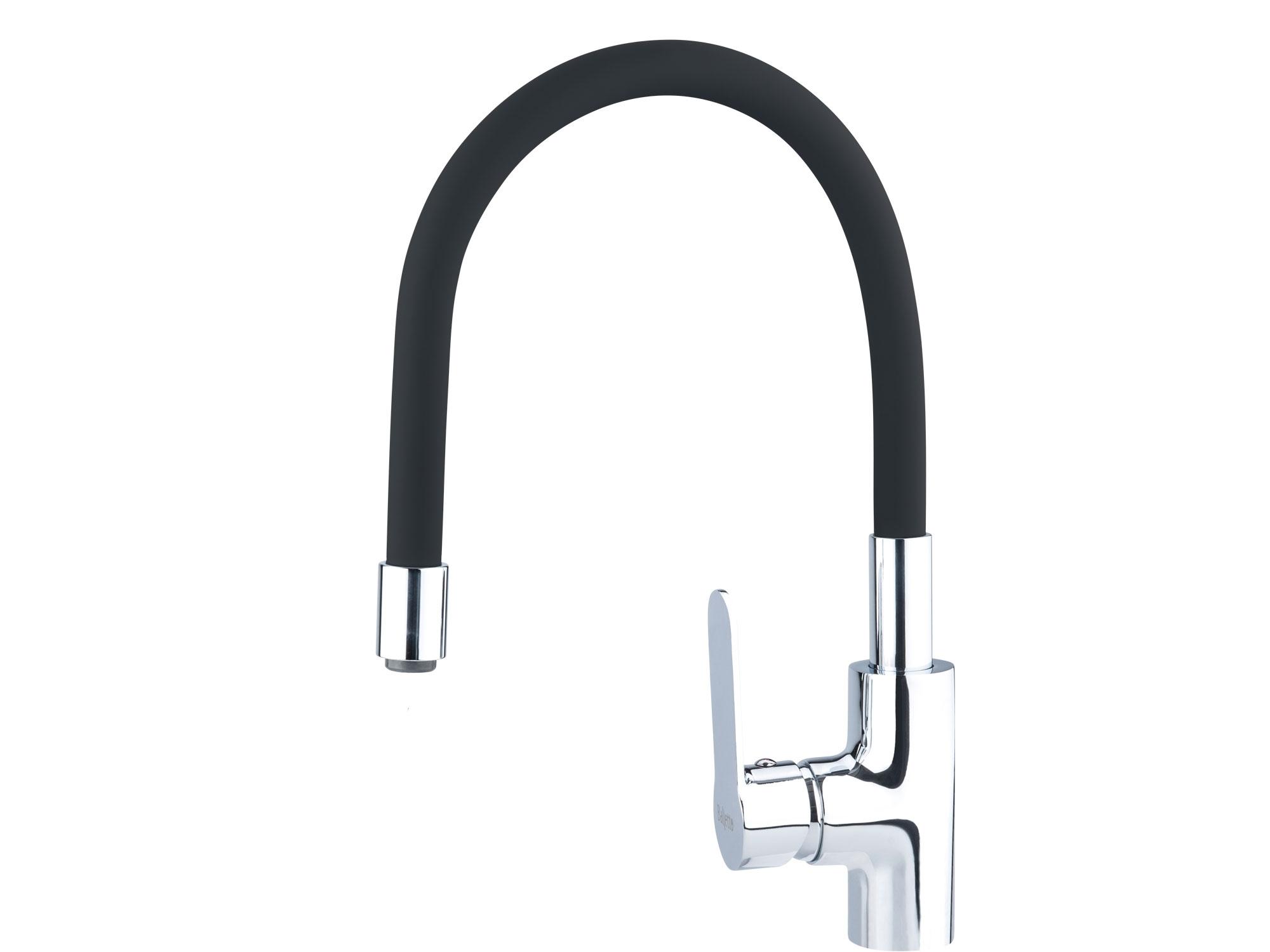 Waschtischmischer Balletto 81120, Waschtischmischer, stehend mit flexiblem Arm, 35mm, schwarz