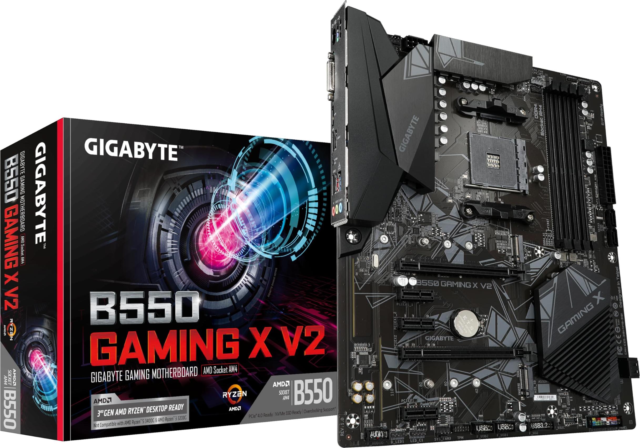 Gigabyte B550 Gaming X V2 - AMD - Socket AM4 - 3rd Generation AMD Ryzen™ 3 - 3rd Generation AMD Ryzen 5 - 3rd Generation AMD Ryzen™ 7 - 3rd... - DDR4-SDRAM - 128 GB - DIMM