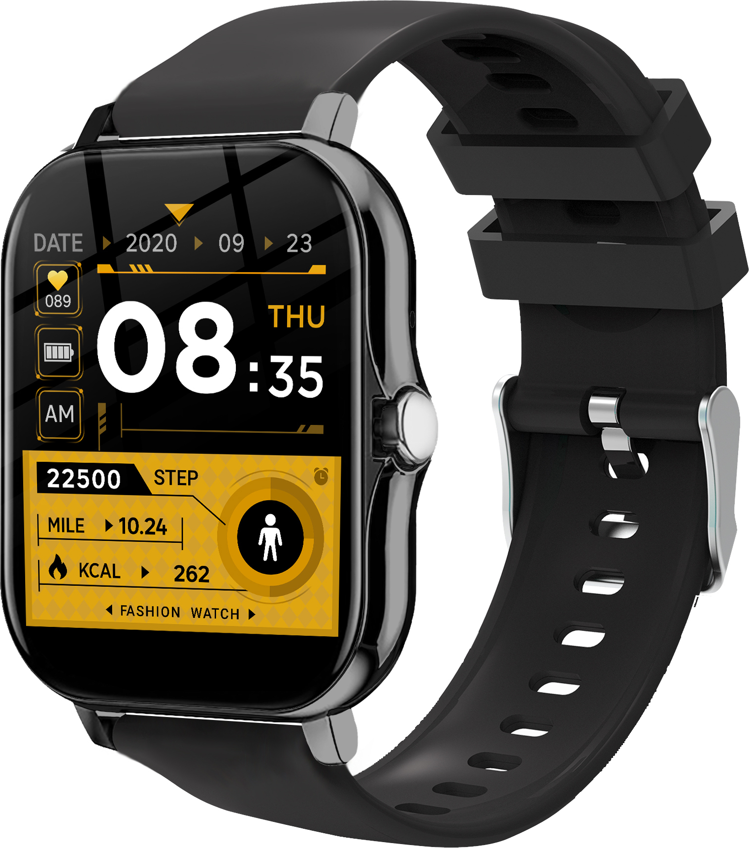 INF Smartwatch mit Bluetooth-Anruf und Fitness-Tracker Schwarz 323035