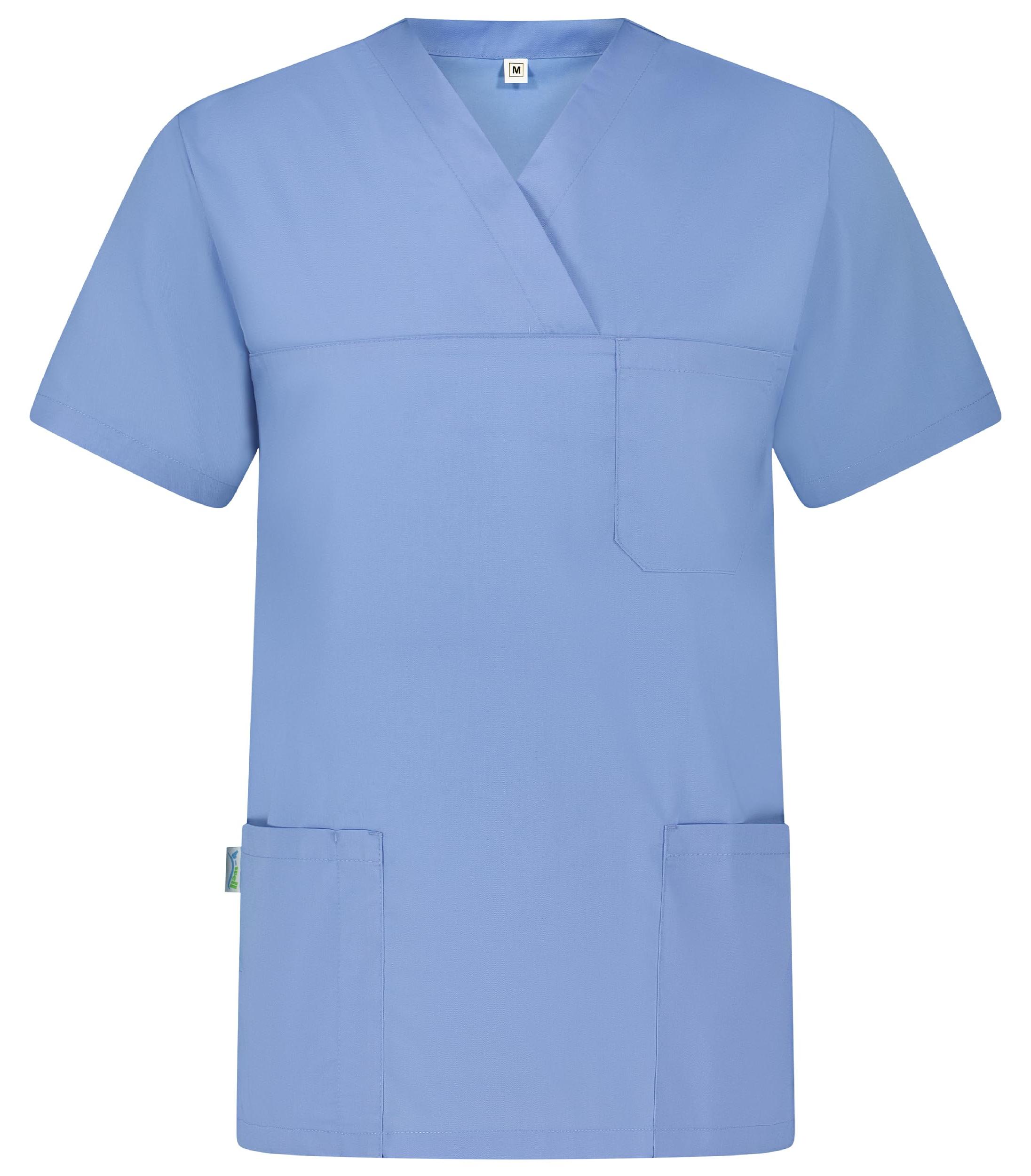 Palladium B-well Angel Unisex Kasack Kurzarm V-Ausschnitt Kasack Damen Pflege Kasack Herren Pflege Kasack Schlupfkasack (Hellblau, XL)