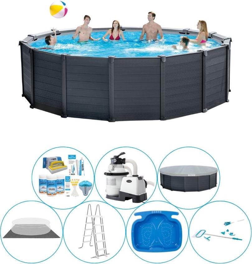 Bazén vrátane príslušenstva - Intex Graphite Grey 478x124 cm