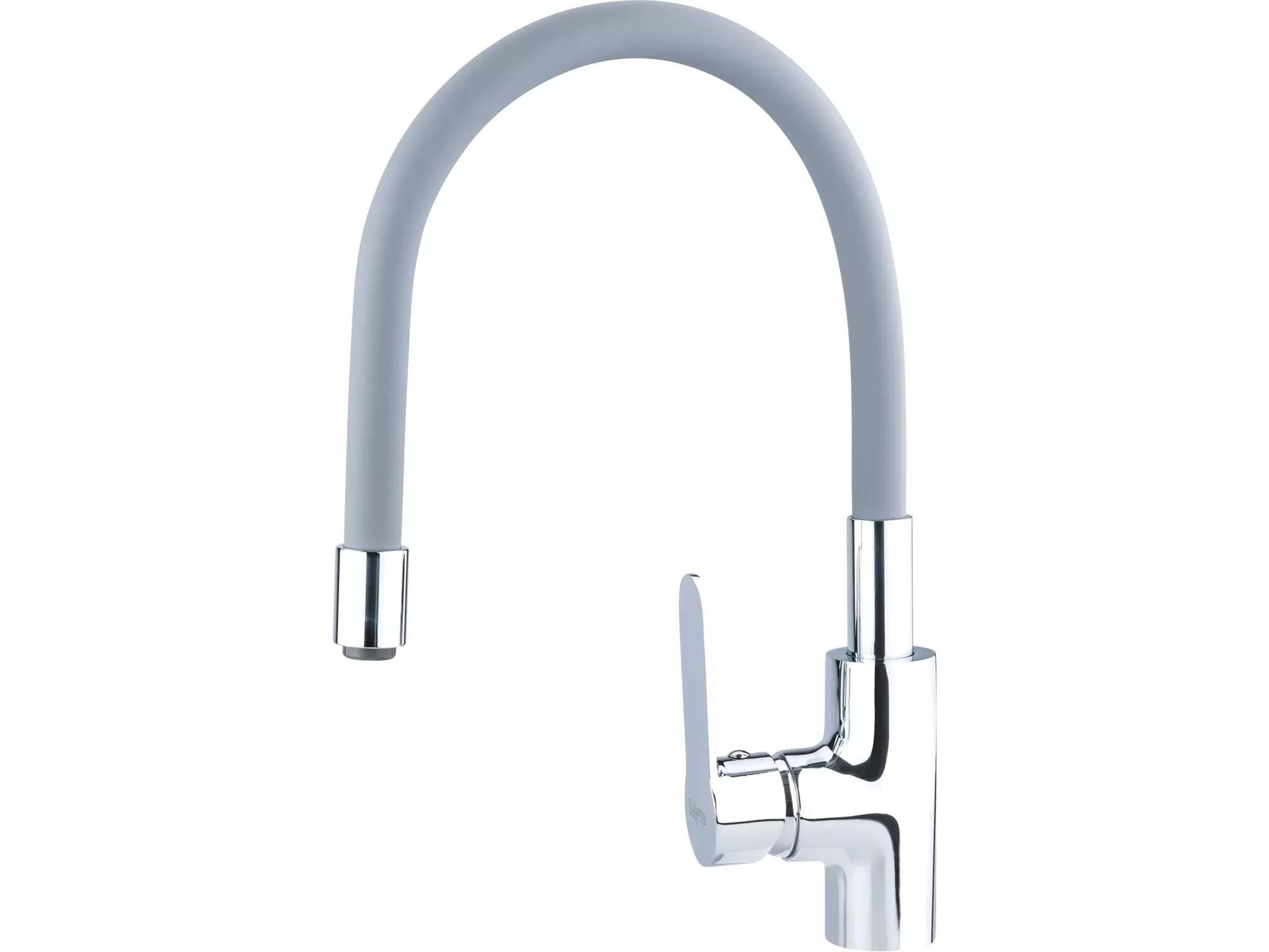 Waschtischmischer Balletto 81121, Standwaschtischmischer mit flexiblem Arm, 35mm, grau