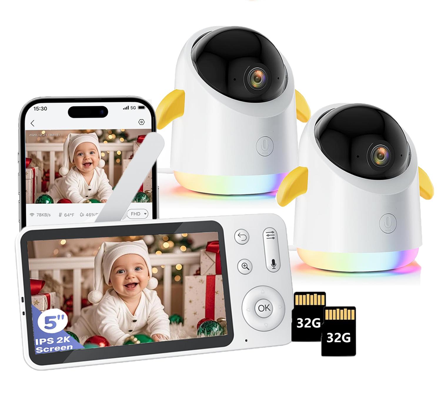 Avylet Babyphone mit 2 Kamera und APP 2K/3MP 360° View 5