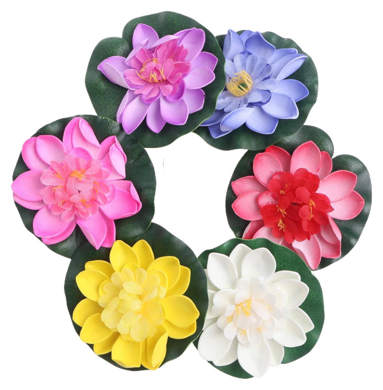 Mmgoqqt Stück 10 cm künstliche Lotusblüten, künstliche Wasserlilien, zur Dekoration von Teichen, künstlichen Schwimmpflanzen, wasserdichte Lotusblumen, für Sommerbrunnen, kleine Teiche und Aquarien. K-LA-PH-26622-3