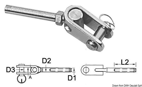 Terminal AISI 316 Drehgabel Ø 6 mm - Osculati 05.193.06