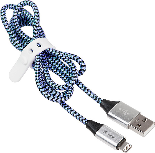Tracer USB 2.0 iPhone AM - 1,0 m bleskový kábel čierno-modrý
