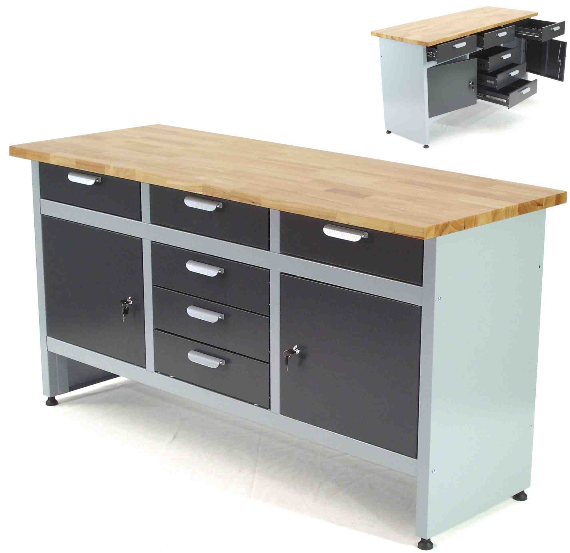 Werkbank Werktisch 6 Schubladen Montagewerkbank Schubladenschrank Werkzeug 06277