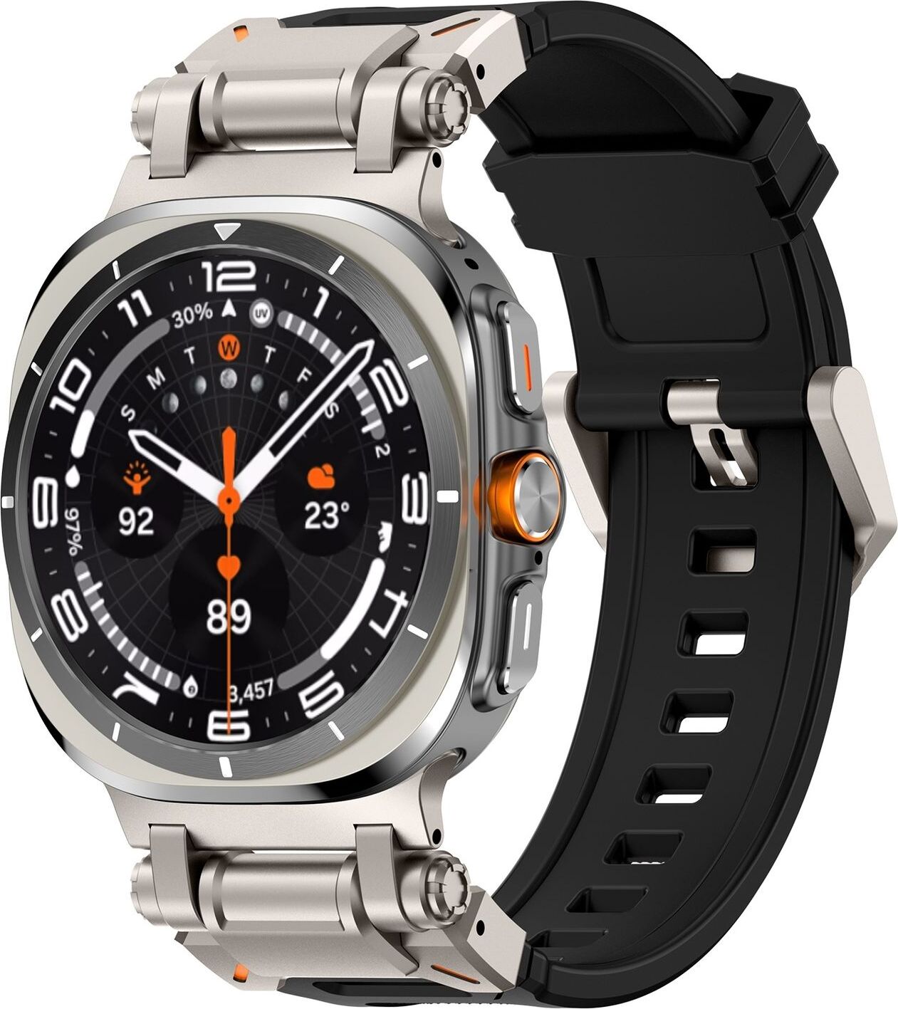 Pre Samsung Galaxy Watch Ultra 47 mm silikónový pás z titánovej zliatiny Black