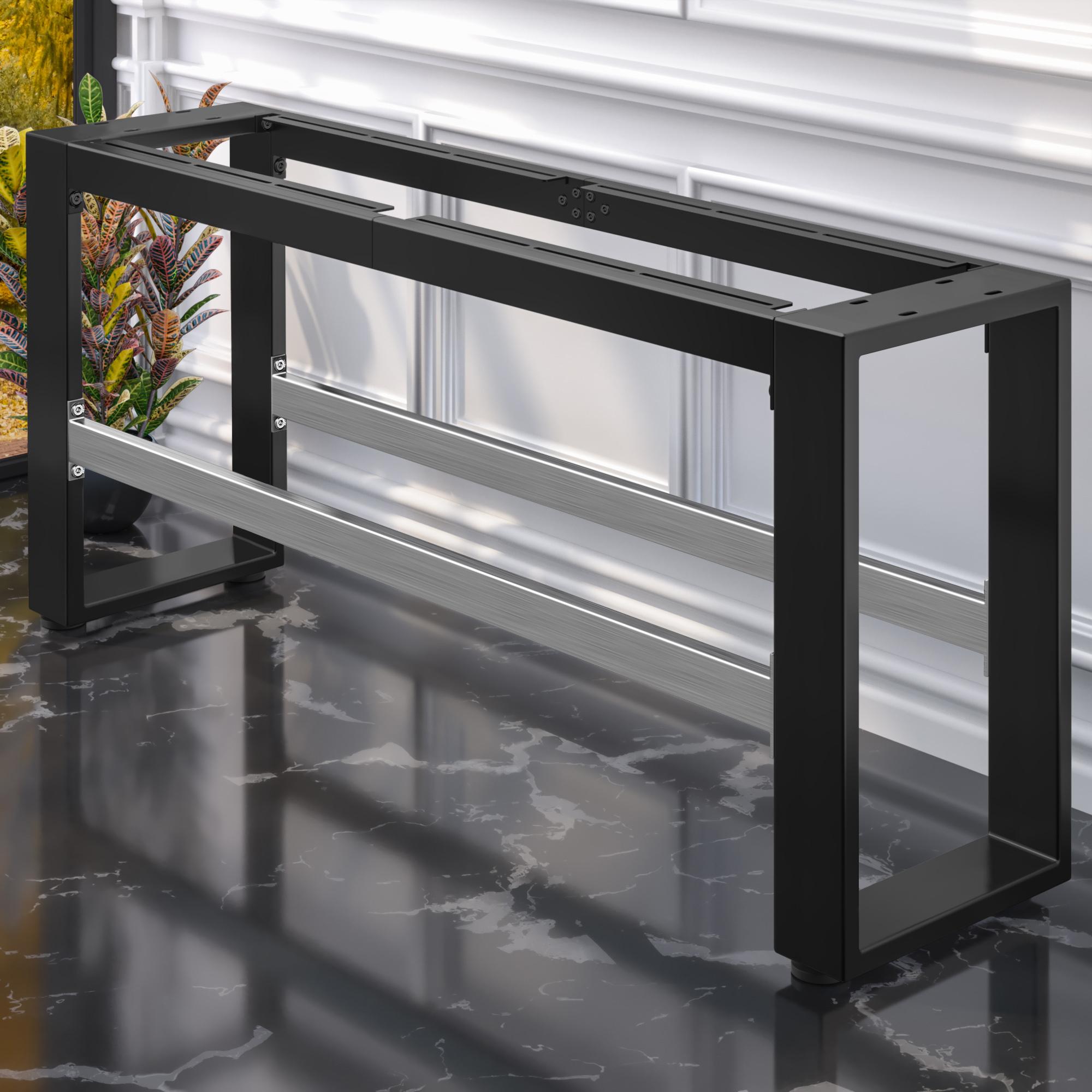 GGM Moebel International MORENA | Hochbankgestell L: B:H 171 x 40 x 73 cm | 12 cm | Schwarz | Gastro Hochbankgestell, Bistro Hochbankgestell, Hochbankgestell, Kufen MorenaV171.2G40.12.73.S
