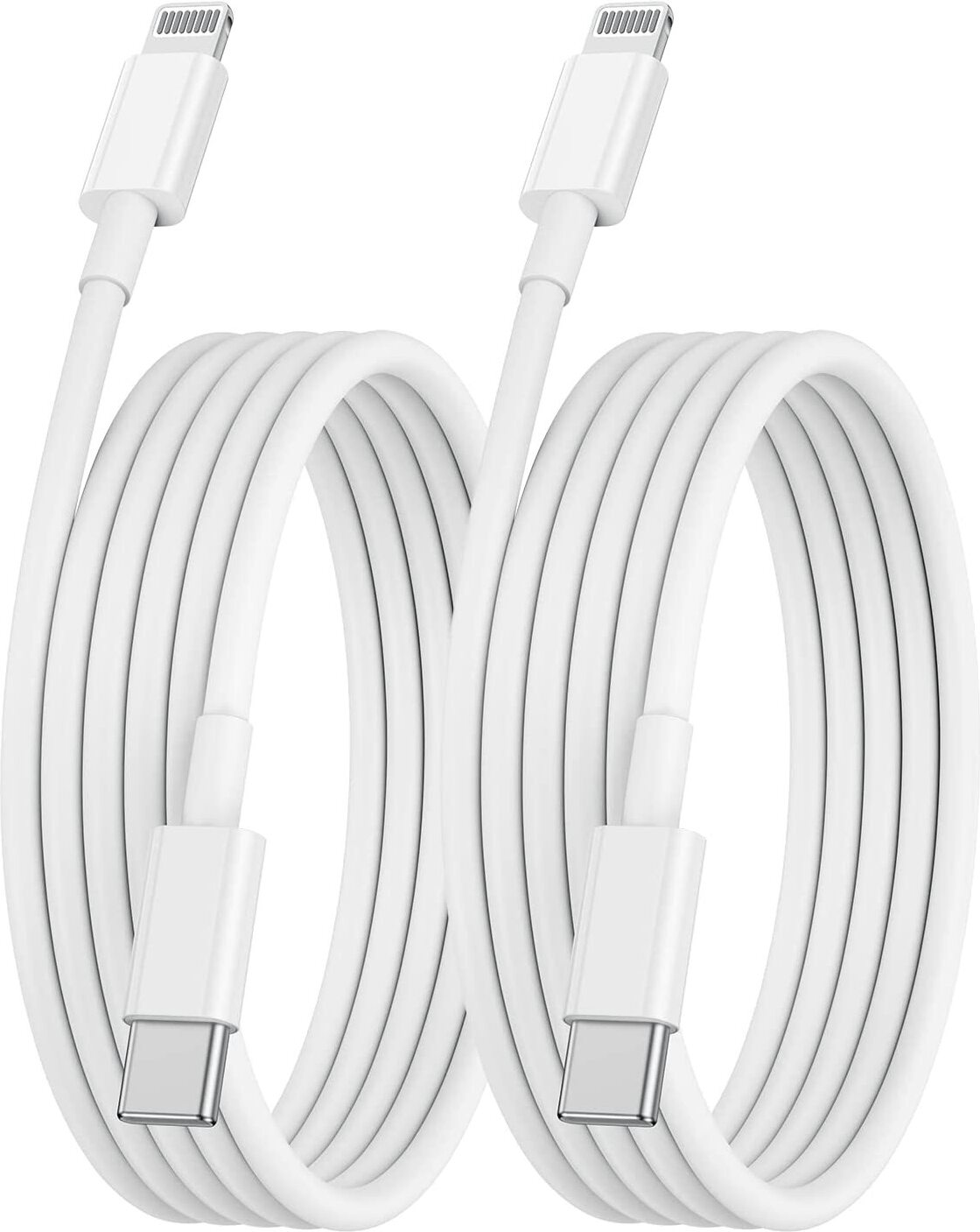 3x Lightning nabíjacie káble pre iPhone, iPad a iPod – Typ- C 2 Meter / 2 Pack
