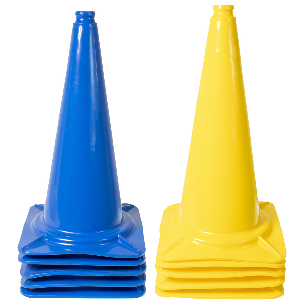 Reitsport Pylonen 10x Blau 10x Gelb Blaue und Gelbe Hütchen für Pferde Set 