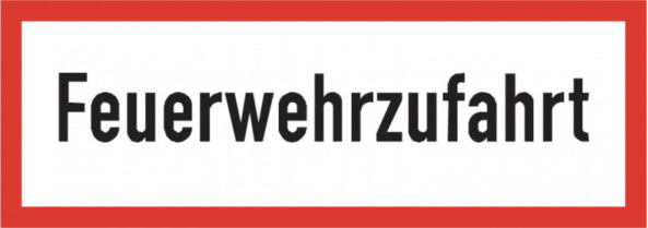 MBS FIRE Schild Feuerwehrzufahrt Kunstoff