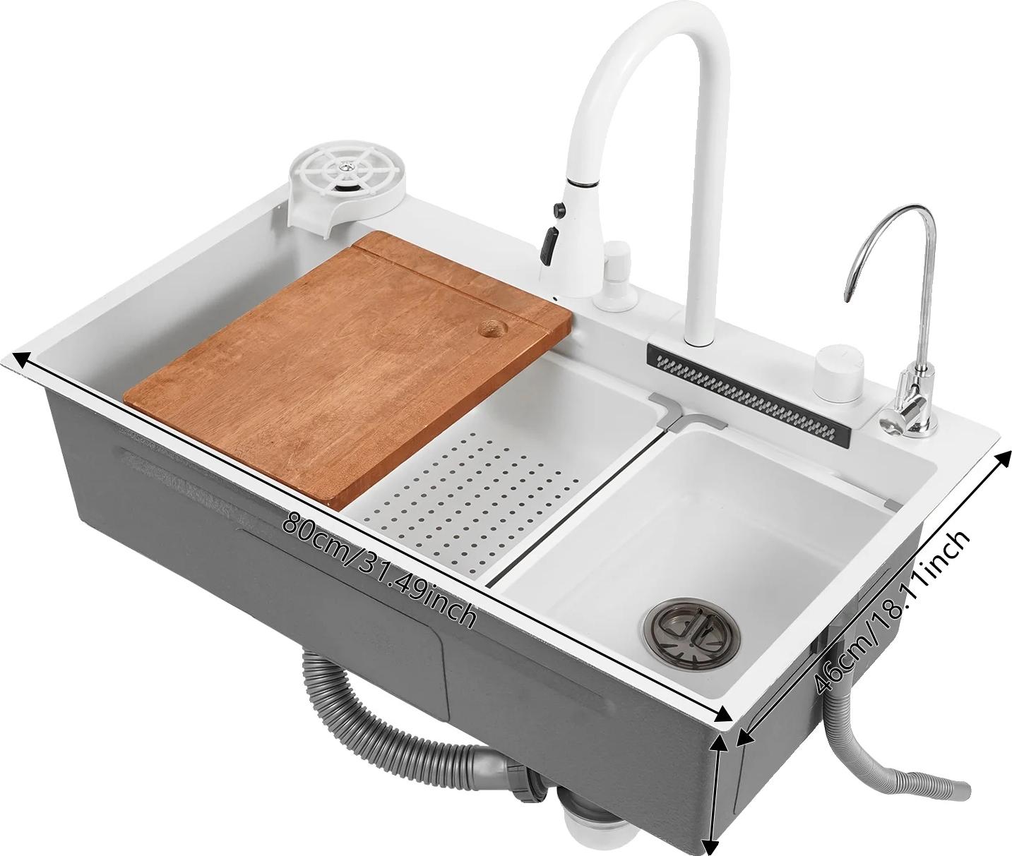 OEM Küchenspüle, fleckenresistent, große Kapazität, WEISS 2393