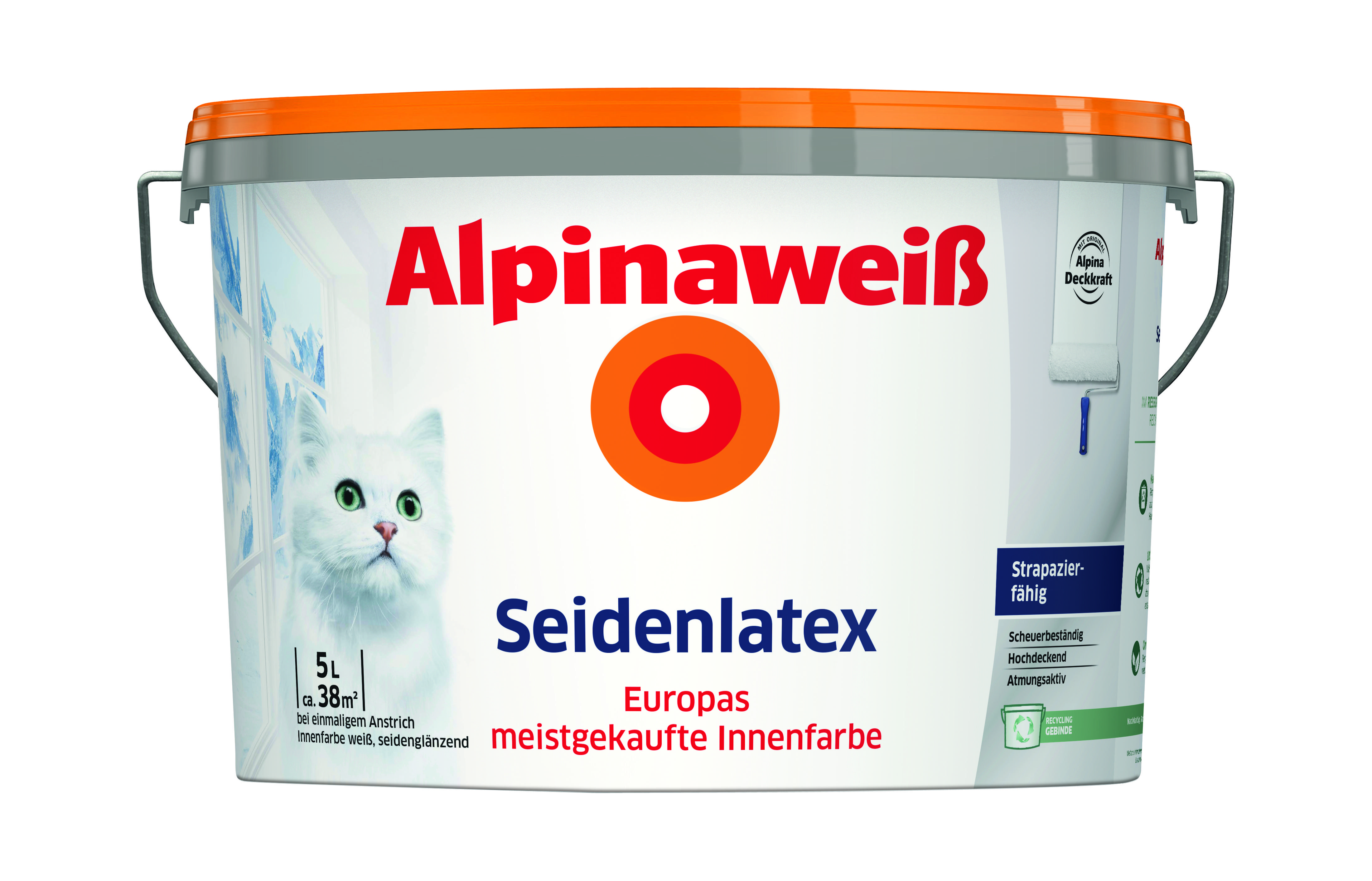 Alpina Seidenlatex Alpinaweiß 5 L seidenglänzend 559456