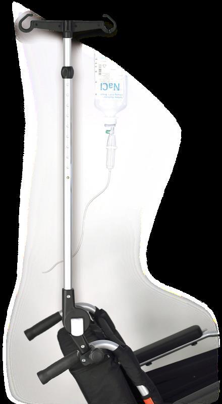 MPB Pieper INFUSIONSHALTER.WV19 an nahezu jedem Rollstuhl anzubringensilber matt, schwarzAlu/ Kunststoff