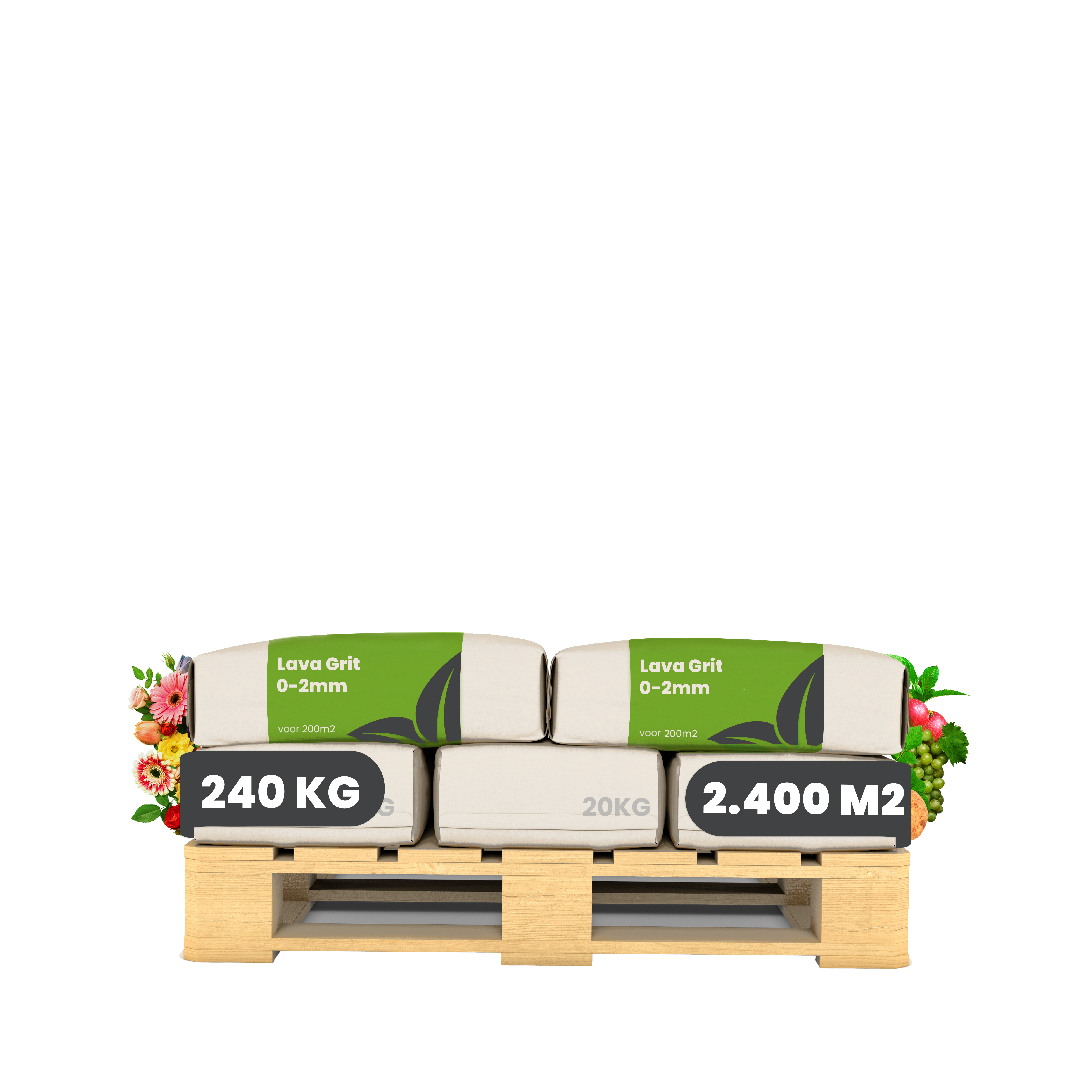 Lavagrus aus Eifeler Urgestein (12x – 240 kg – für 2.400 m2)- Organifer 27542