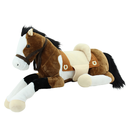 Sweety-Toys Sweety Toys 6502 LUCKY Pferd XXL Riesen Pferd liegend mit Sattel-BRAUN