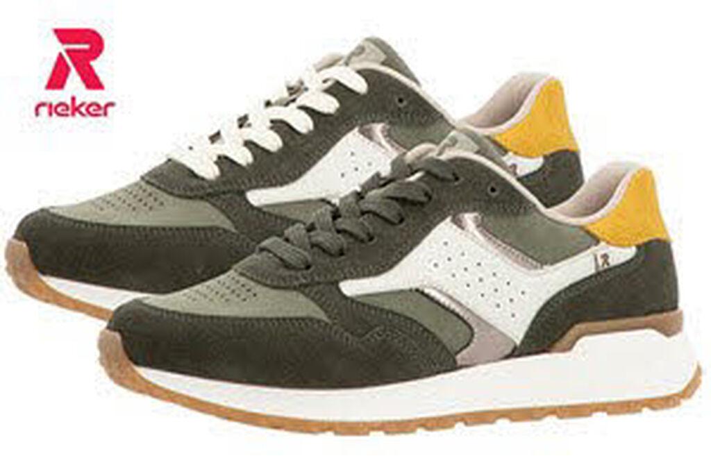 Rieker Damen Schnürschuhe 38006-36, 38006-37, 38006-38, 38006-39, 38006-40, 38006-41, 38006-42, 38006-43, 39088-36, 39088-37, 39088-38, 39088-39, 39088-40 RIE-W0607 khaki/moor/offwhite 36 W0607-54