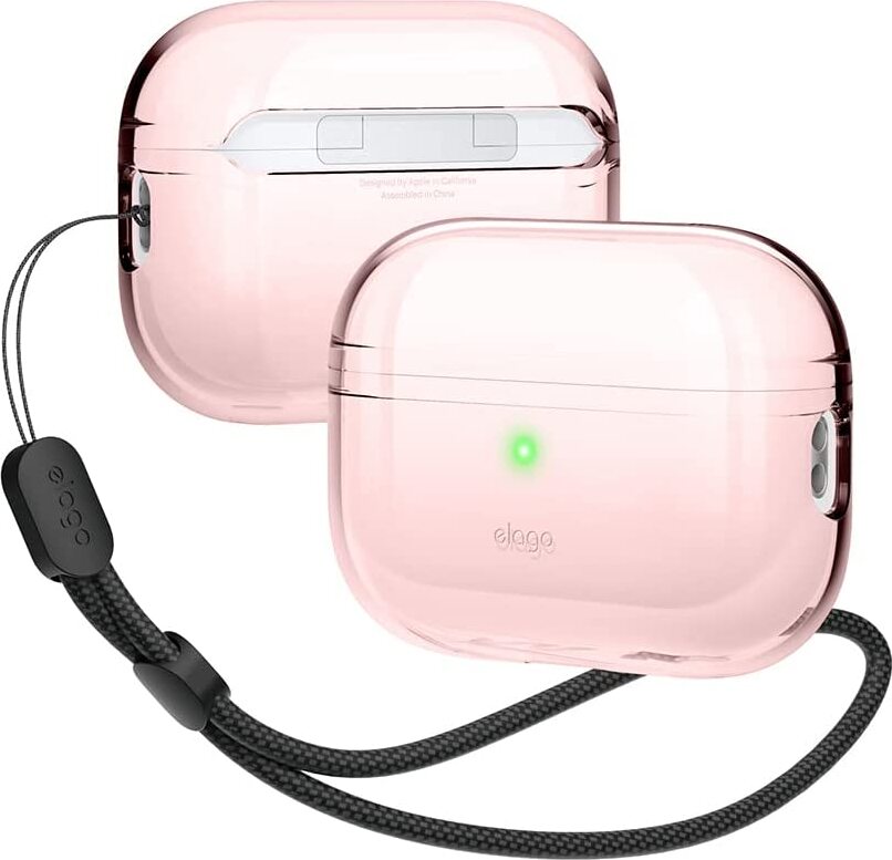 Elago Clear Case mit Nylonband für AirPods Pro 2 Lovely Pink