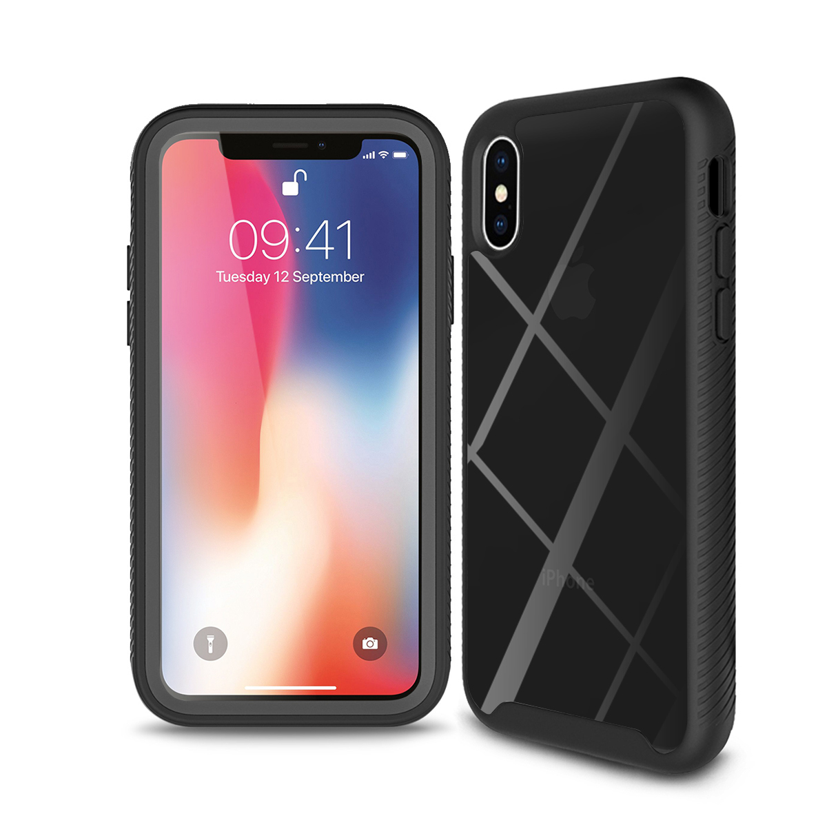 Techsuit Defense360 PRO kryt + ochrana displeja - iPhone X / XS - čierna