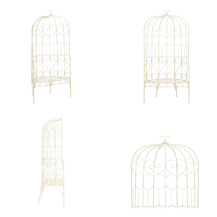 vidaXL Gartenbank 95 cm Eisen Antik Weiß - Gartenbank - Gartenbänke - Außenbank - Außenbänke