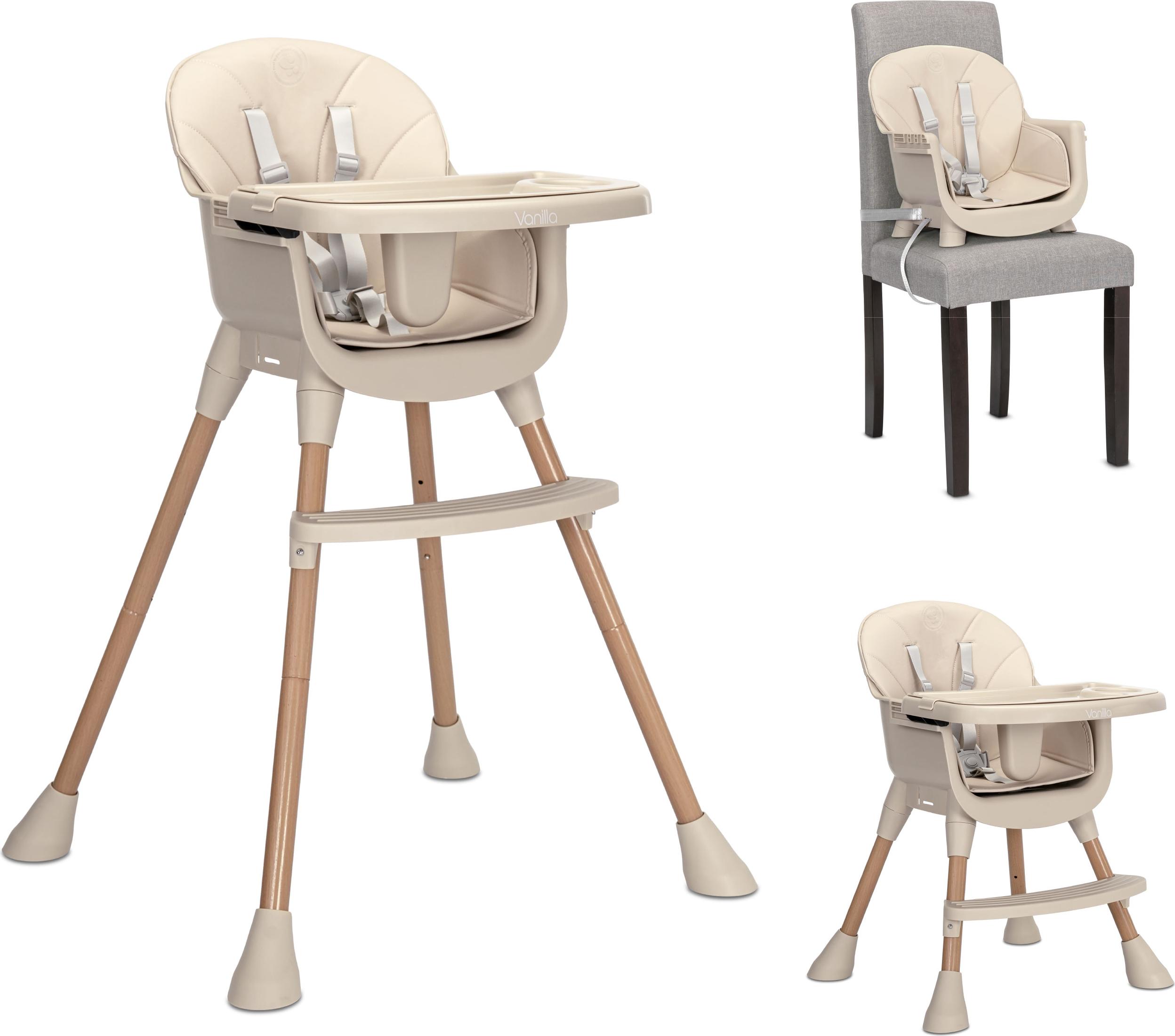 Lorelli Kinderhochstuhl Vanilla 3 in 1 Kinderstuhl, Tablett, Fusttze, Gurt beige 10100572507