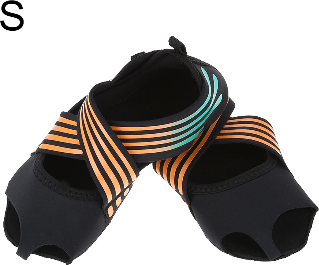 Gistuch Damen Yoga rutschfeste Pilates Barre Soft Wrap Tanztrainingsschuhe Orange (S 35-36)