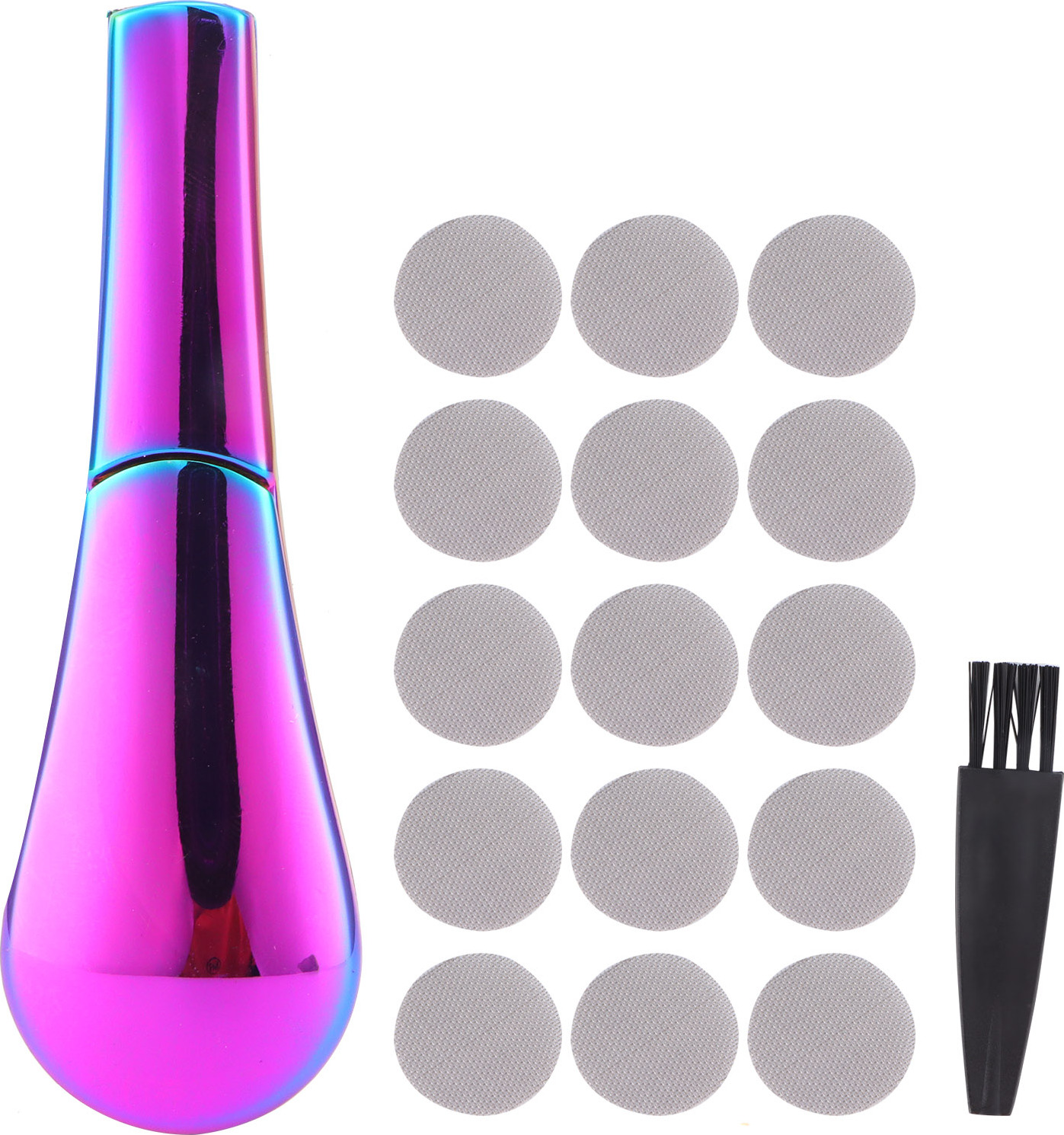 Jormftte Rauchen Rohr Set mit Filter Mesh Pinsel Löffel Form Metall Rauchen Zubehör Geschenk KAU-HT-CPK-PH-20250411-77