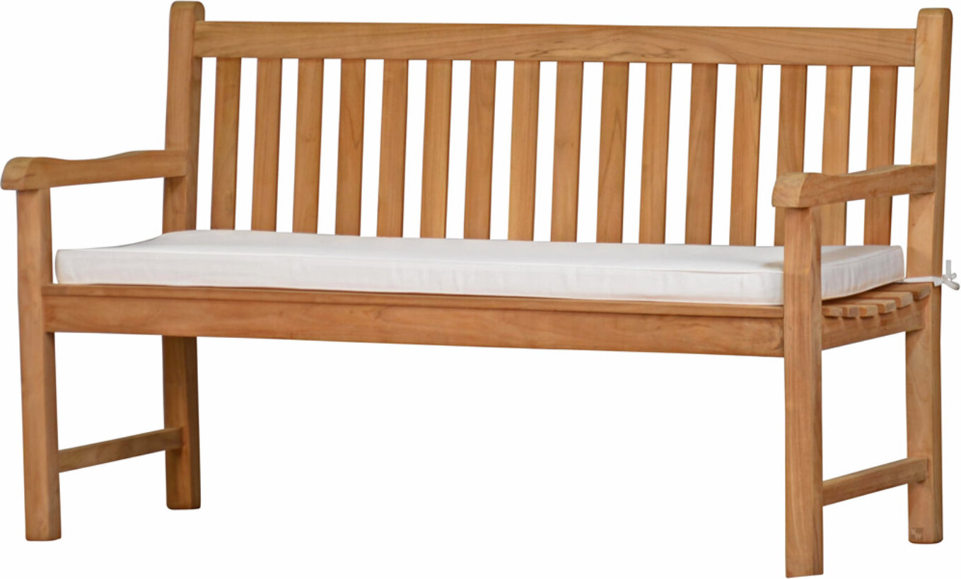 Kai Wiechmann Kanaria Polster Bank 140 x 47 cm weiß als pflegeleichte Auflage für Holzbank Bankkissen aus 100% Polyester mit Reißverschluss Bankauflage 05.014-100