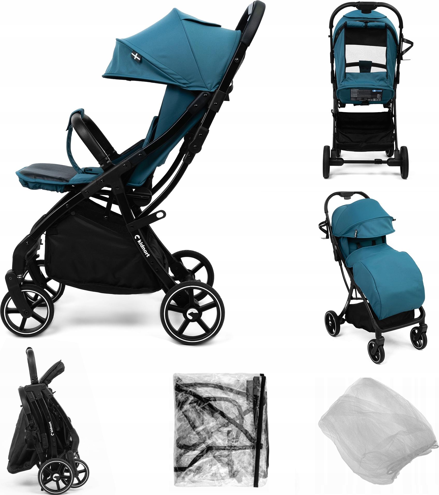 Kinderwagen Fjällräv 22Kg, Einhändig Faltbar, Verdeckverstellung