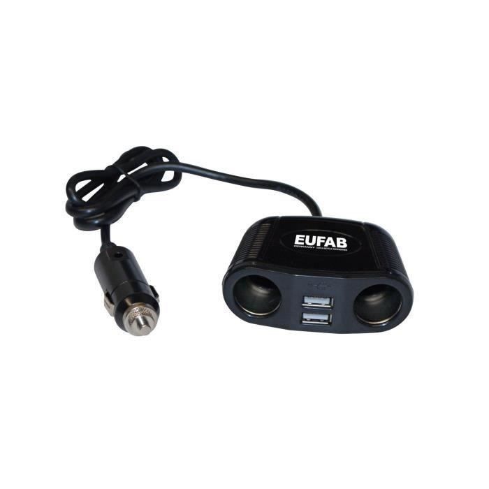 EUFAB Kfz-Steckdose 4in1 12V 75cm EUF4017681165498