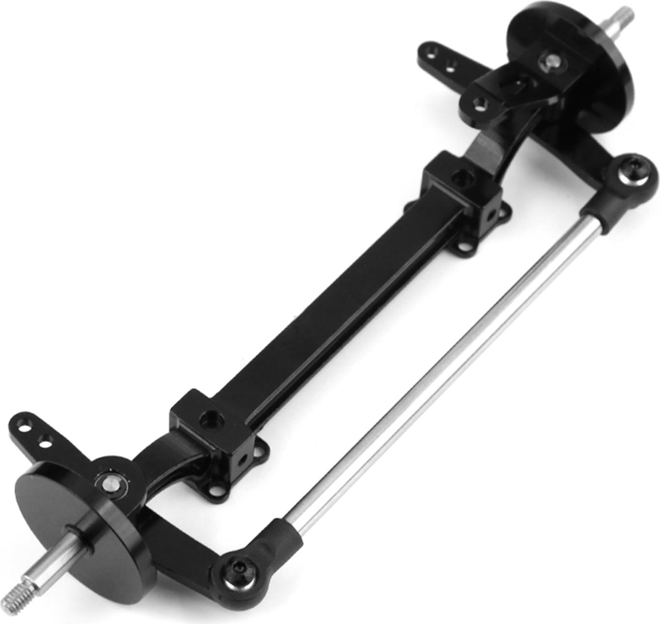 Cocosity No Power Steering Axle Kit, 1:14 Scale Metal Front Axle Steering Link Rod Set Replacement for Tamiya Truck Tractor Series Remote Control Car Parts