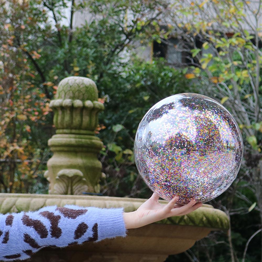 Gistuch Glitter-Strandball Aufblasbarer Strandball mit Glitter aus transparentem PVC, 12 Zoll, Setup-Sets piece
