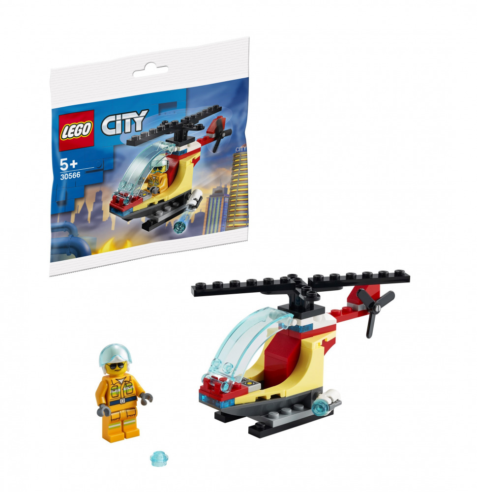 LEGO City Fire Helicopter 30566, Stavebnica, 5 rok / roky, Plast, 40 kusov