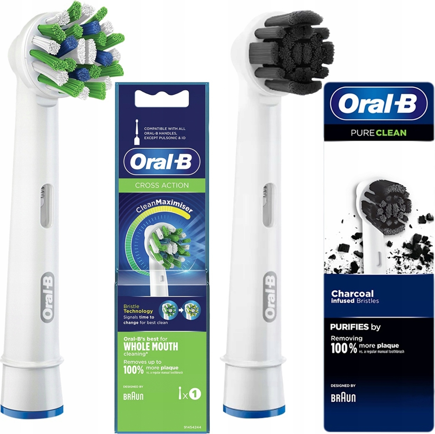 2 Tipy Oral-B Cross Action Pure Clean Carbon