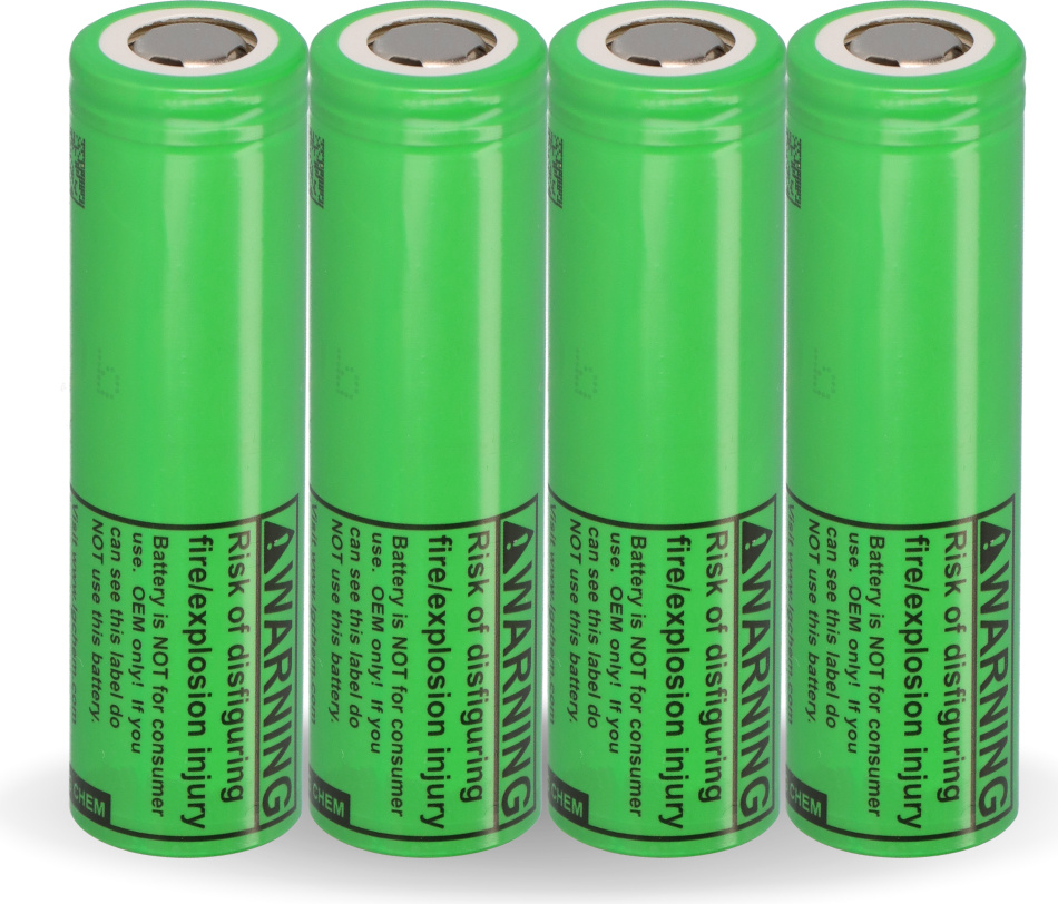 Akkuman 4x LG INR18650-MJ1 3,7V 3500mAh 10A unprotected flat Top