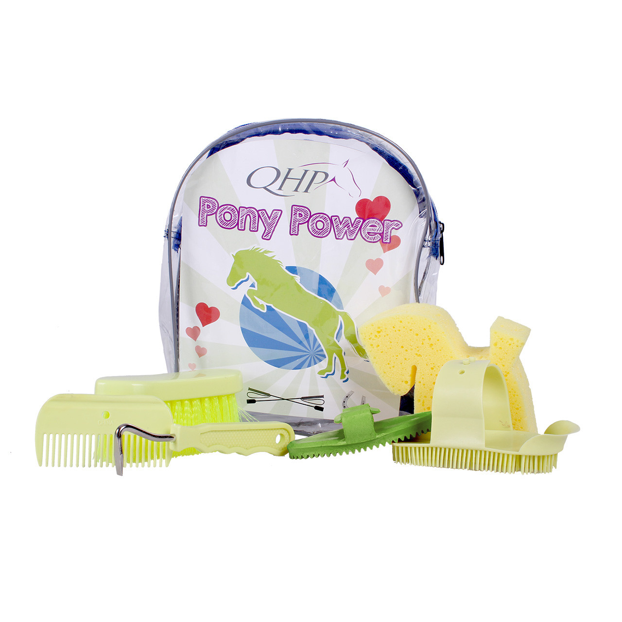 QHP Pony Power Putzrucksack, Farbe:lime QHP-5212-LI-0