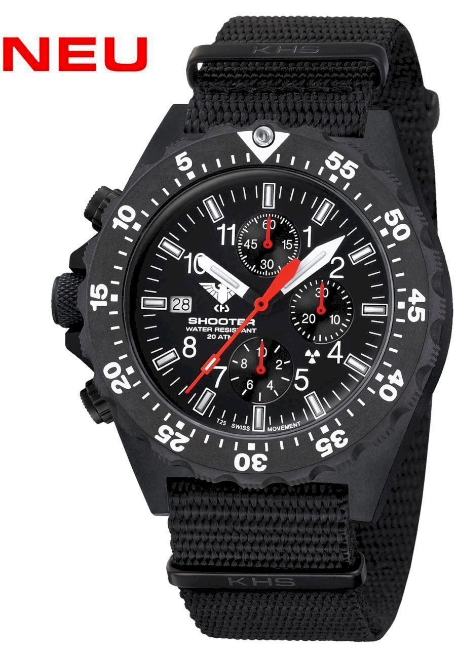 KHS-Tactical-Gear KHS Militäruhr KHS.SH2CF.NB Shooter MKII Chrono 44mm 20ATM