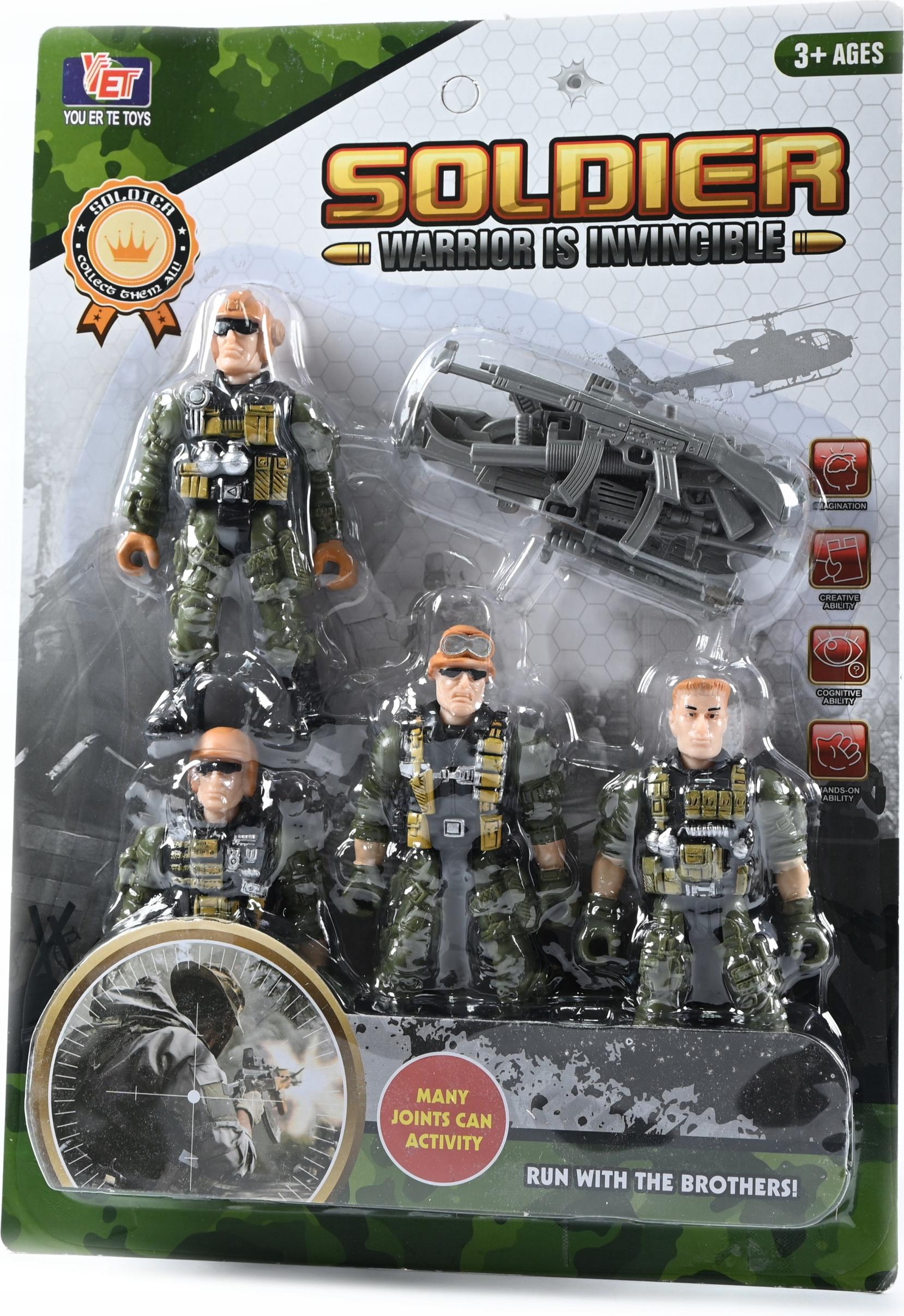 Midex Armee Soldaten Figuren 4er Set mit Waffen 11cm - Bewegliche Militär Spielzeug