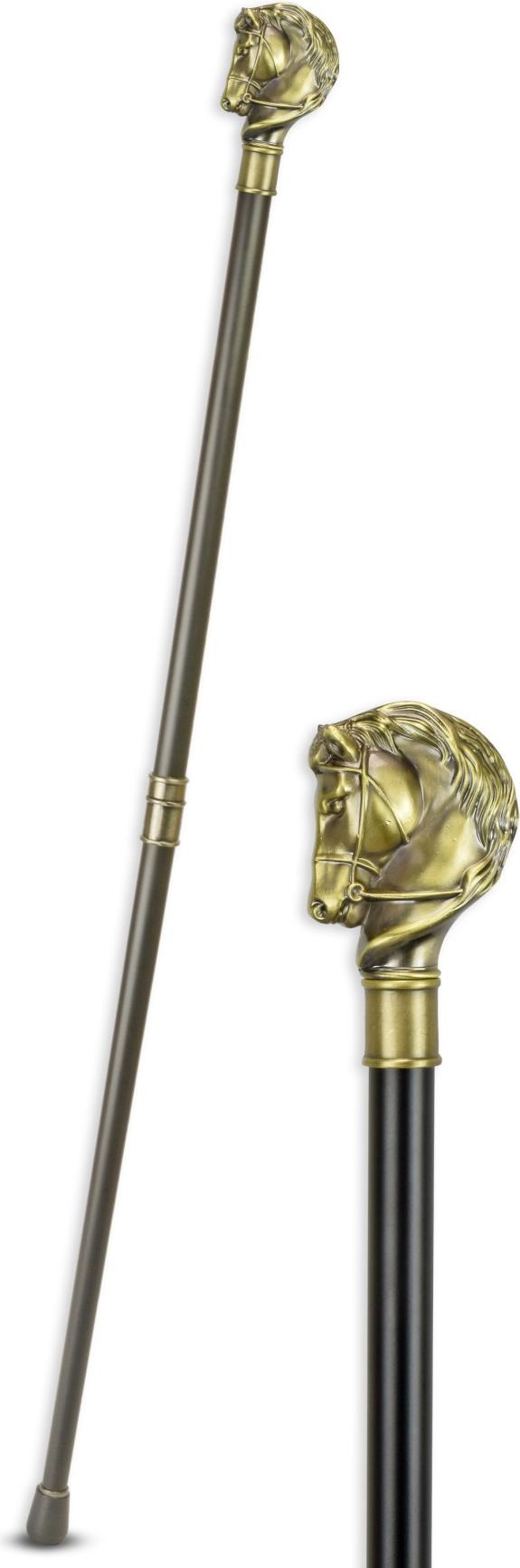 Aubaho Spazierstock Pferd Flanierstock Aluminium Replikat Retro Design Dekoration