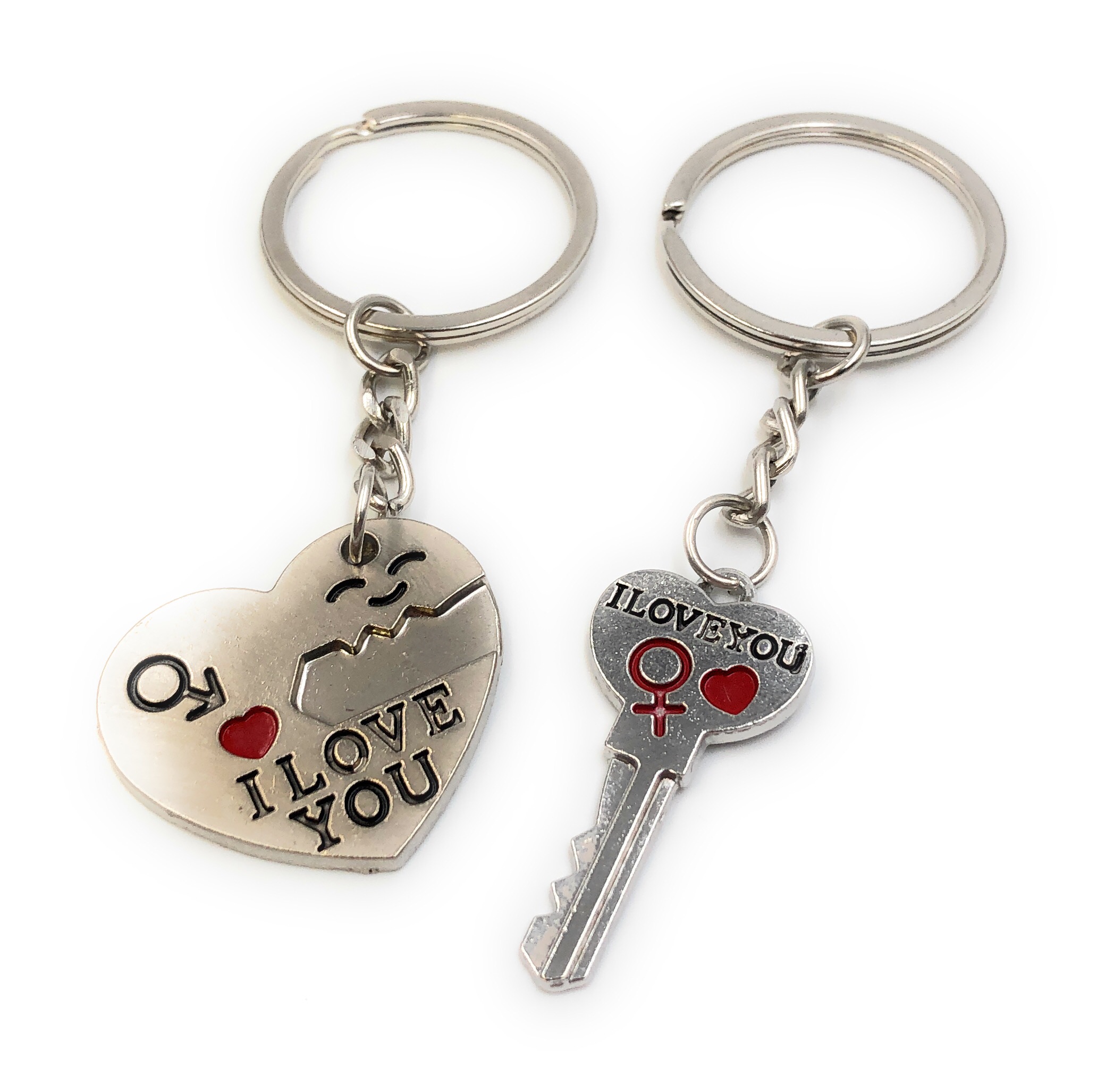 2 Stk Schlüsselanhänger Schlüsselring Partner Love Liebe abnehmbarer 