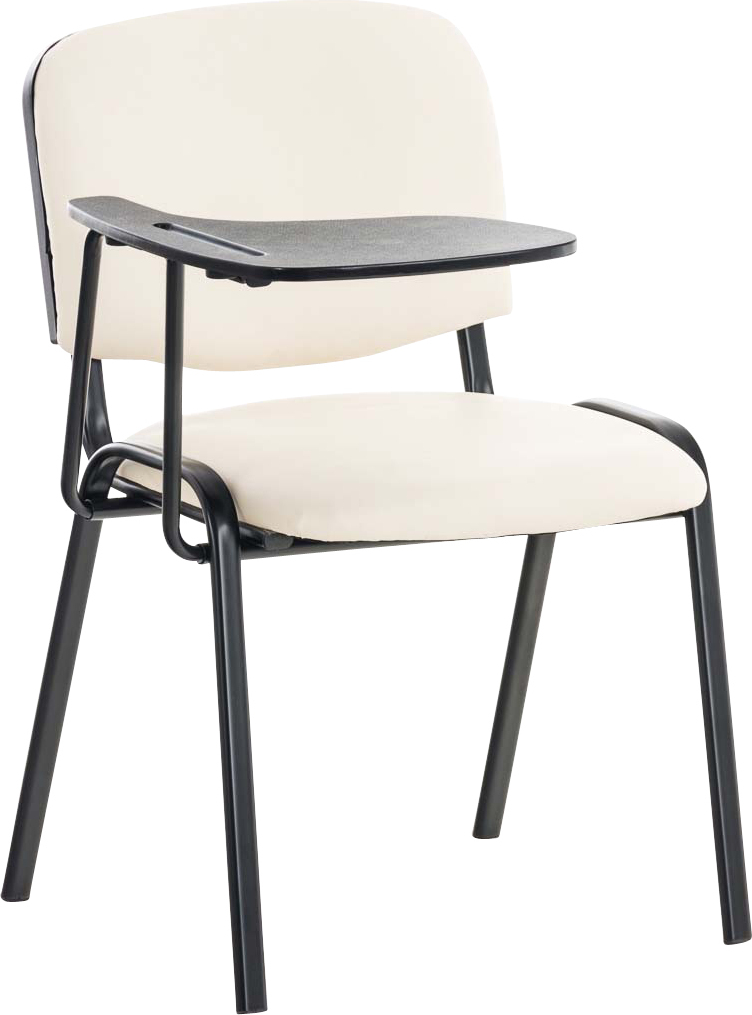 Stolička Ken s skladacím stolíkom koženka - krémová