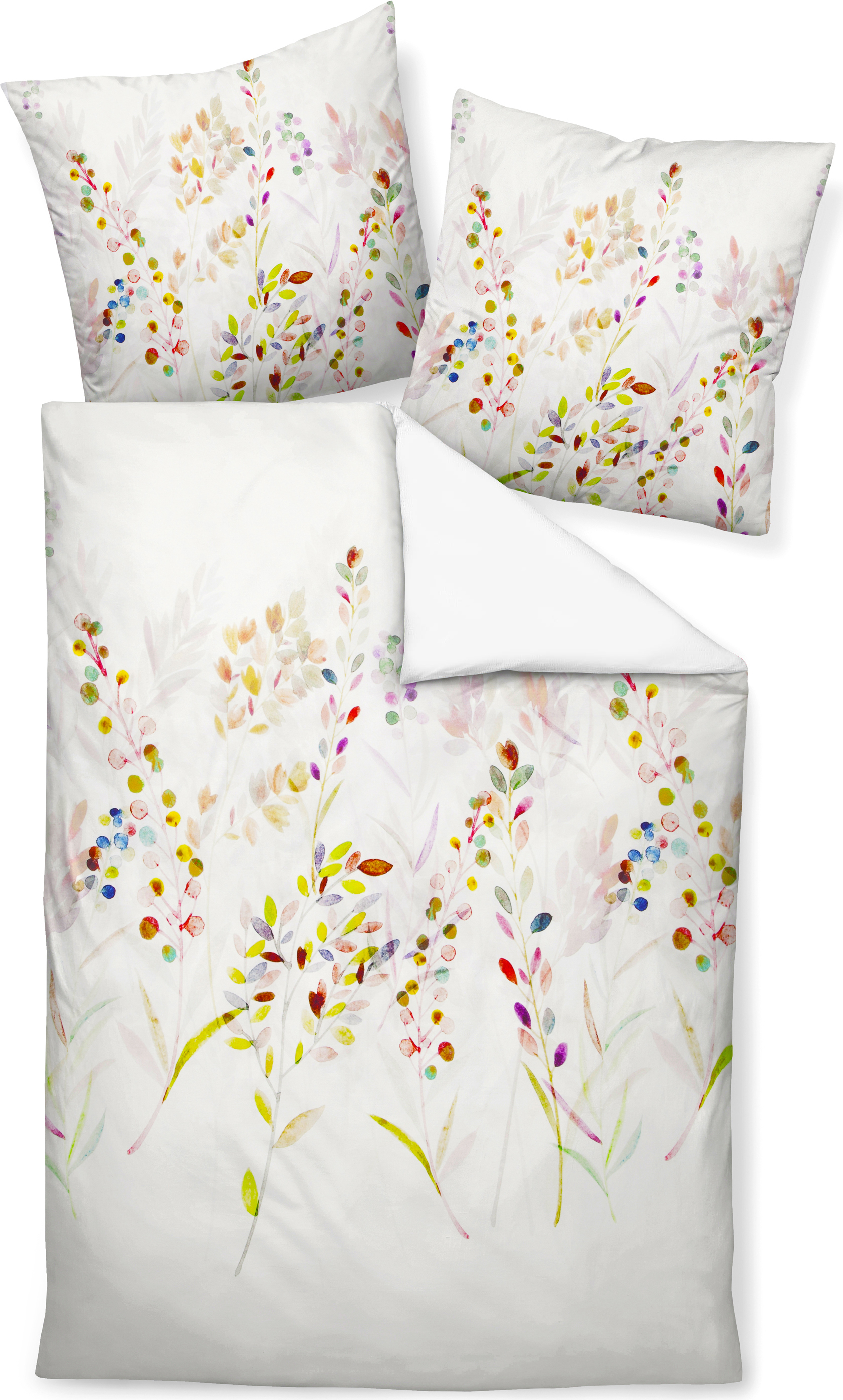Original Janine Janine Mako Satin Bettwäsche - Blumenzweige bunt 135 x 200 cm Blumenzweige bunt 7264